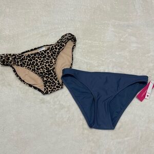 Xhilaration Leopard & Navy Two-Pack Bikini Bottoms
